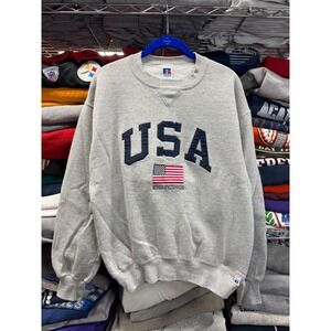 Vintage 90s Russell Atheltic America embroidered sweatshirt Crewneck made in USA